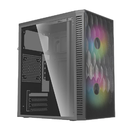 Gabinete Acteck Fuji Gc470 / Mini Torre / Micro Atx , Mini Itx / Fuente 500w / Ventilador Rgb / Panel Acrilico, Metal / Negro / Ac-935838