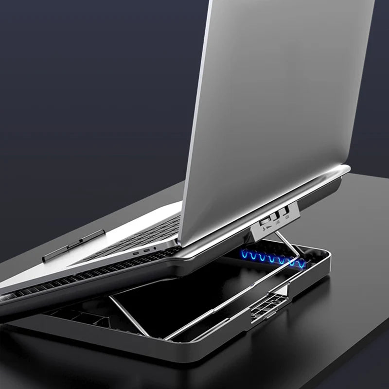 Base Enfriadora Acteck Froost Max B480 / 2 Puertos Usb / 16 Pulgadas / 7 Niveles / 6 Ventiladores 10 W Rms / Aluminio / Antiderrapante / Blanco / Ac-936163