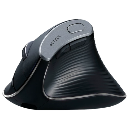 Mouse Acteck Virtuos Fitt Pro Mi770 / Vertical / Ergonomico / Inalambrico / Dual - Usb - Bluetooth / Recargable / Optico / 2400 Dpi Ajustable / 8 Botones Scroll / Negro / Ac-936200