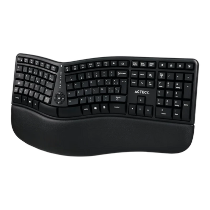 Kit Acteck Creator Virtuos Fitt Mk770 / Teclado Y Mouse Vertical / Inalambrico / Receptor Usb / Recargable / 118 Teclas / EspaÑol / Multimedia / Optico / 2400 Dpi Ajustable / Negro / Ac-936248