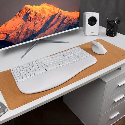 Kit Acteck Creator Virtuos Fitt Mk770 / Teclado Y Mouse Vertical / Inalambrico / Usb / Multimedia / 118 Teclas / EspaÑol / Recargable / 2400 Dpi Ajustable/ Optico / Blanco / Ac-936255
