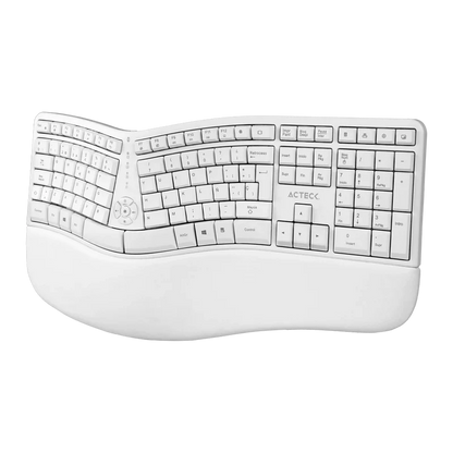 Kit Acteck Creator Virtuos Fitt Mk770 / Teclado Y Mouse Vertical / Inalambrico / Usb / Multimedia / 118 Teclas / EspaÑol / Recargable / 2400 Dpi Ajustable/ Optico / Blanco / Ac-936255