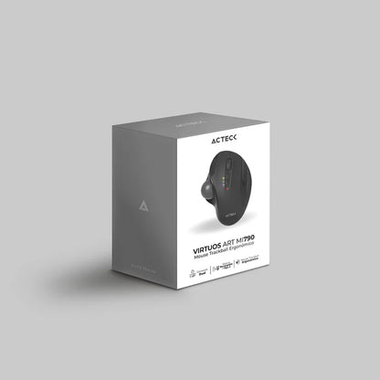 Mouse Acteck Virtuos Art Mi790 / Inalambrico / Dual  Bluetooth + Usb / 2400 Dpi Ajustable / Trackball / 7 Botones + Scroll / Recargable / Negro / Ac-936309