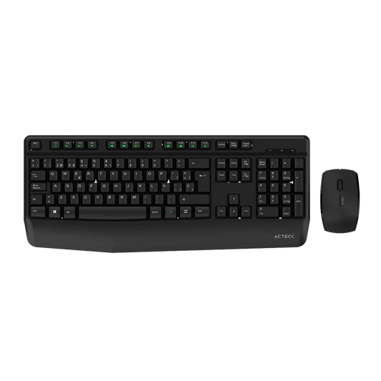 Kit Acteck Creator Plus Mk465 / Teclado Y Mouse / Inalambrico / Receptor Usb / 105 Teclas / Ergonomico - Multifuncion / Win - Mac - Ios - Android / Optico / 1200 Dpi / 3 Botones / Negro / Ac-936354