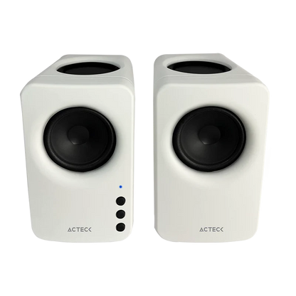 Bocinas Acteck Dynamic Exact Mini Bs475 / Inalambrica / 10 W Rms / Sonido Estereo 2.0 / Conexion Bluetooth - Aux / Control De Volumen / Indicador Led / Blanco / Ac-936378