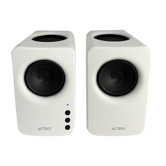 Bocinas Acteck Dynamic Exact Mini Bs475 / Inalambrica / 10 W Rms / Sonido Estereo 2.0 / Conexion Bluetooth - Aux / Control De Volumen / Indicador Led / Blanco / Ac-936378