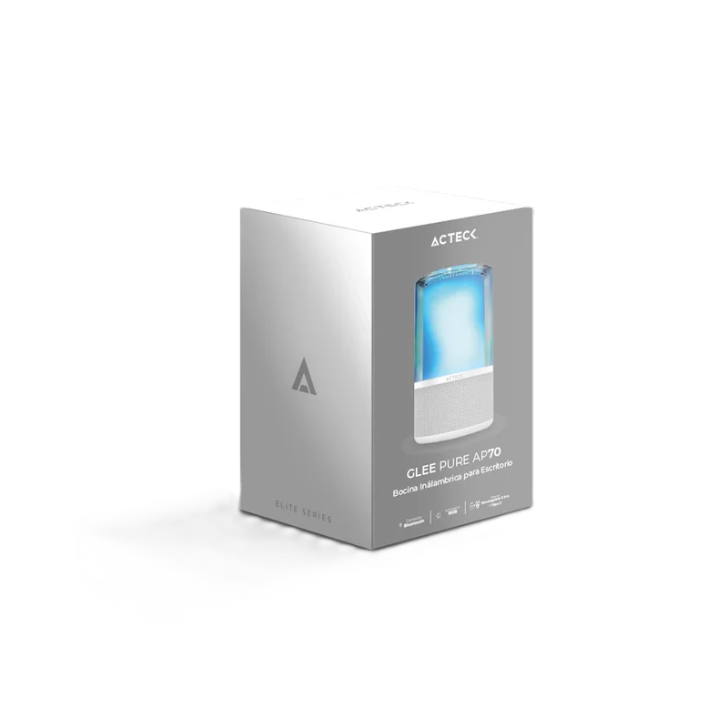Bocina Acteck Glee Pure Ap70 / Inalambrica / Bluetooth - Conexion Tws 3.5 Mm / Sonido Estereo / 20 W / Iluminacion Led / Subwoofer / Blanco / Ac-936392