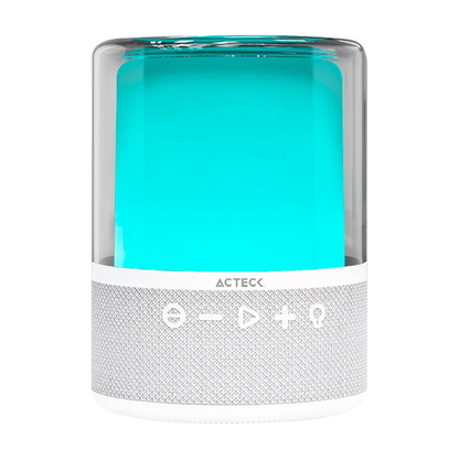 Bocina Acteck Glee Pure Ap50 / Inalambrica / Bluetooth - Conexion Tws  3.5 Mm / Sonido Estereo / 10 W / Iluminacion Led / Subwoofer / Blanco / Ac-936415