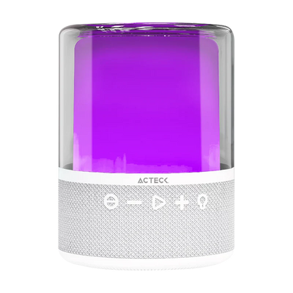 Bocina Acteck Glee Pure Ap50 / Inalambrica / Bluetooth - Conexion Tws  3.5 Mm / Sonido Estereo / 10 W / Iluminacion Led / Subwoofer / Blanco / Ac-936415
