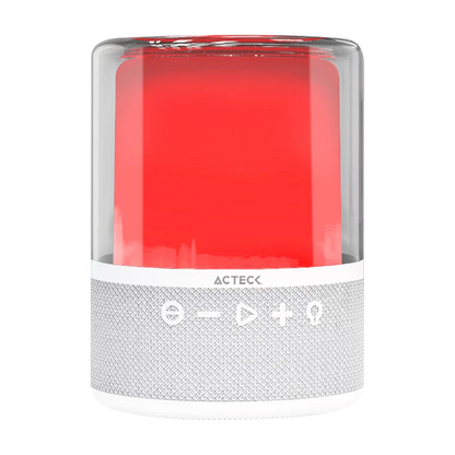 Bocina Acteck Glee Pure Ap50 / Inalambrica / Bluetooth - Conexion Tws  3.5 Mm / Sonido Estereo / 10 W / Iluminacion Led / Subwoofer / Blanco / Ac-936415