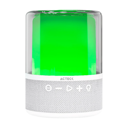 Bocina Acteck Glee Pure Ap50 / Inalambrica / Bluetooth - Conexion Tws  3.5 Mm / Sonido Estereo / 10 W / Iluminacion Led / Subwoofer / Blanco / Ac-936415