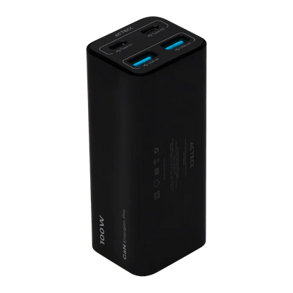 Cargador Acteck Energon Pro Ce717 / De Pared Para Escritorio / Carga Rapida / 100 W / 2x Usb C + 2x Usb A / Negro / Ac-936491