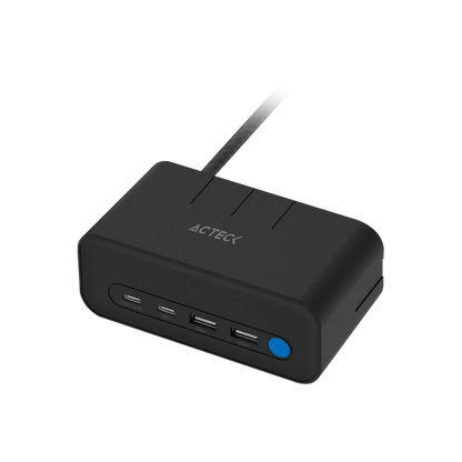 Cargador Acteck Energon Mate Ce676 / Extensin De Escritorio / 2 X Usb / 2 X Tipo C / 3 X Contactos / Supresor De Picos / Indicador Led / Resistente Al Fuego / 1.85 M / Ac-936514