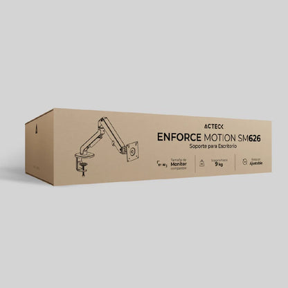 Soporte Acteck Enforce Motion Sm616 / 17 - 32 Pulg / Max 9 Kg / Articuilado Hidraulico / Escritorio / Organizador De Cables / Vesa / Ajuste Monitor Curvo / Inclinacion - Giro Ajustable / Ac-936569