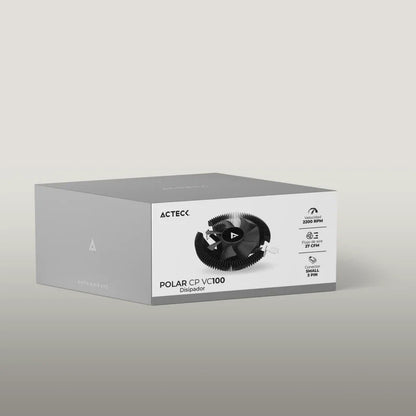 Disipador Acteck Polar Cp Vc100 / 80 X 25 Mm / Velocidad 2200 Rpm / Silencioso 22 Db / Flujo De Aire 27 Cfm / Conector Small 3 Pin / Tdp 60 W / Ac-936736
