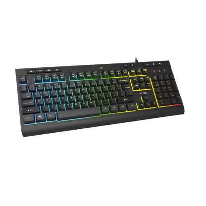 Teclado Acteck Aurean Pro Ta477g / Alambrico Usb / Multimedia / Iluminacion Rgb / Anti-ghosting / 105 Teclas/ Membrana / EspaÑol / Negro / Ac-936743