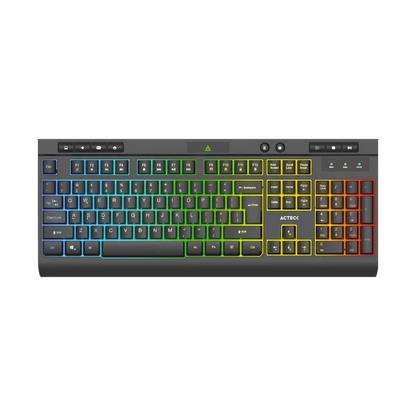 Teclado Acteck Aurean Pro Ta477g / Alambrico Usb / Multimedia / Iluminacion Rgb / Anti-ghosting / 105 Teclas/ Membrana / EspaÑol / Negro / Ac-936743