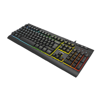 Teclado Acteck Aurean Pro Ta477g / Alambrico Usb / Multimedia / Iluminacion Rgb / Anti-ghosting / 105 Teclas/ Membrana / EspaÑol / Negro / Ac-936743