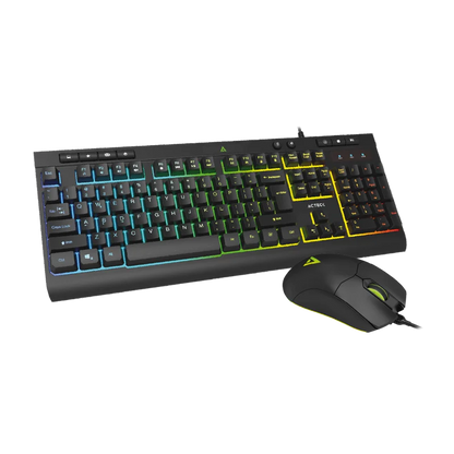 Kit Acteck Creator Aurean Pro Mk477g / Teclado Y Mouse / Alambrico / Iluminacion Led / 105 Teclas / Anti-gosting / Multimedia / Optico / 8000 Dpi Ajustable / 7 Botones / Negro / Ac-936750