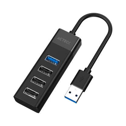 Hub Acteck Port X4 Dh422 / Hub 4 En 1 Usb / 1x Usb 3.0 / 3 X Usb 2.0 / Negro / Ac-937061
