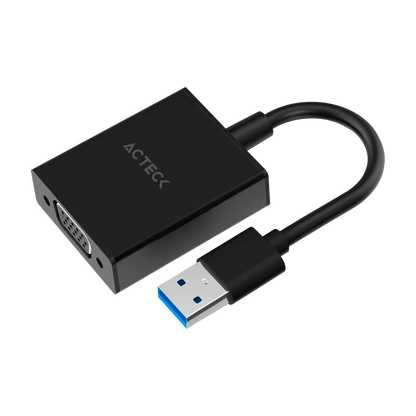 Adaptador Acteck  Shift Plus Av410 / Video Usb 3.0 / Usb A Vga / Macho A Hembra / Negro / Ac-937108