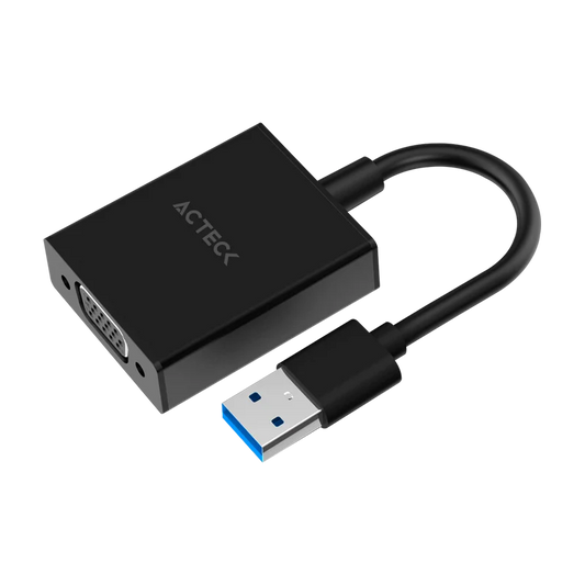Adaptador Acteck Shift Plus Av410 / Video Usb 3.0 / Usb A Vga / Macho A Hembra / Negro / Ac-937108