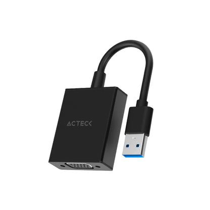 Adaptador Acteck  Shift Plus Av410 / Video Usb 3.0 / Usb A Vga / Macho A Hembra / Negro / Ac-937108