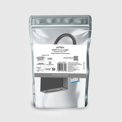 Adaptador Acteck  Shift Plus Av410 / Video Usb 3.0 / Usb A Vga / Macho A Hembra / Negro / Ac-937108