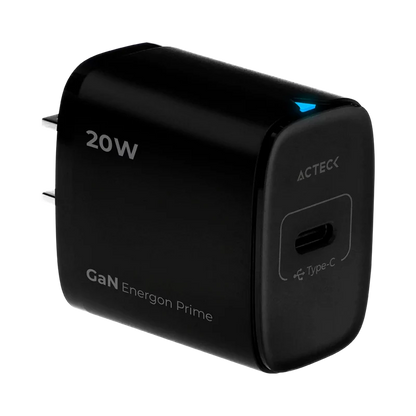 Cargador De Pared Acteck Energon Prime Cp415 / 20w / Usb C / Carga Rapida / Negro / Ac-937122