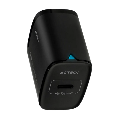Cargador De Pared Acteck Energon Prime Cp415 / 20w / Usb C / Carga Rapida / Negro / Ac-937122