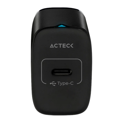 Cargador De Pared Acteck Energon Prime Cp415 / 20w / Usb C / Carga Rapida / Negro / Ac-937122