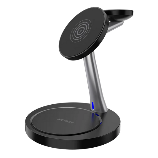 Cargador Acteck Energon S-mate Ci740 / Inalambrico Qi / 15 W / 3 Dispositivos / Compatible Con Apple / Ac-937139