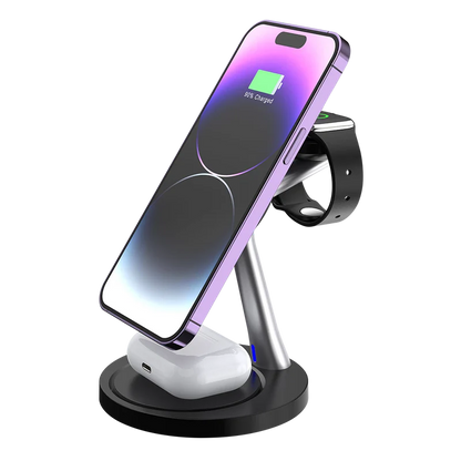 Cargador Acteck Energon S-mate Ci740 / Inalambrico Qi / 15 W / 3 Dispositivos / Compatible Con Apple / Ac-937139