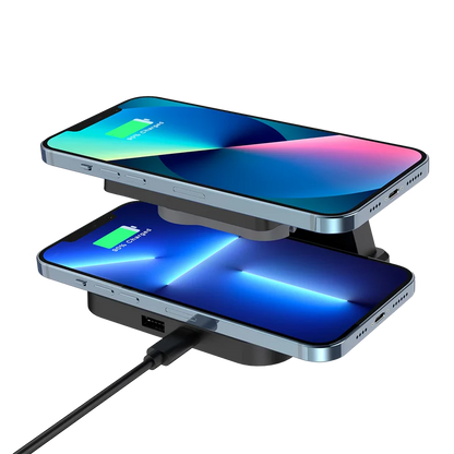 Cargador Acteck Energon S-mate Ci730 / Inalambrico Qi / 3w - 15 W / Apple - Samsung / 3 Dispositivos / Reloj Digital / Negro / Ac-937146