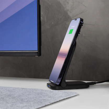 Cargador De Escritorio Acteck Energon S-mate Ci710 / Para Celular / Inalambrico Qi / 15 W / Receptor Carga Qi / Usb - Tipo C / Abs / Negro / Ac-937160
