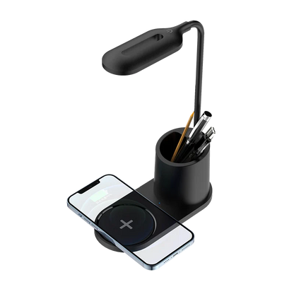 Cargador  Acteck Energon Lumimate Ci711 / Inalambrico Qi / 15 W / Apple - Samsung / Qi / 1 Dispositivo / Incluye Lampara /  Negro / Ac-937184