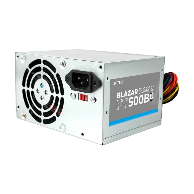 Fuente De Poder Acteck  Blazar Basic Ft500b / Atx / 500 W /  Ventilador 120 Mm / Bajo Nivel De Ruido / 1 AÑo De Garantia / Metalico / Ac-938150