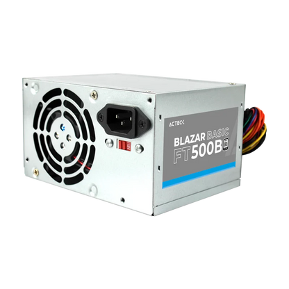 Fuente De Poder Acteck  Blazar Basic Ft500b / Atx / 500 W /  Ventilador 120 Mm / Bajo Nivel De Ruido / 1 AÑo De Garantia / Metalico / Ac-938150