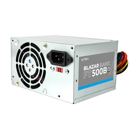 Fuente De Poder Acteck  Blazar Basic Ft500b / Atx / 500 W /  Ventilador 120 Mm / Bajo Nivel De Ruido / 1 AÑo De Garantia / Metalico / Ac-938150