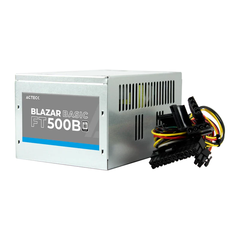 Fuente De Poder Acteck  Blazar Basic Ft500b / Atx / 500 W /  Ventilador 120 Mm / Bajo Nivel De Ruido / 1 AÑo De Garantia / Metalico / Ac-938150