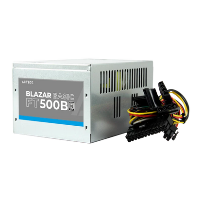 Fuente De Poder Acteck  Blazar Basic Ft500b / Atx / 500 W /  Ventilador 120 Mm / Bajo Nivel De Ruido / 1 AÑo De Garantia / Metalico / Ac-938150