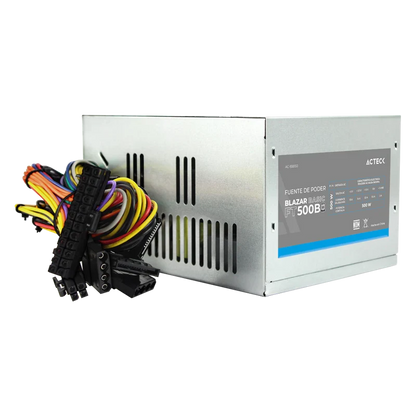 Fuente De Poder Acteck  Blazar Basic Ft500b / Atx / 500 W /  Ventilador 120 Mm / Bajo Nivel De Ruido / 1 AÑo De Garantia / Metalico / Ac-938150