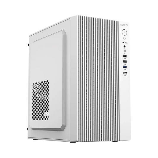 Gabinete Acteck Zenith Gi656 / Mini Torre / Micro-atx,mini-itx / Fuente 500 W /  Full Metalico + Frente Solido / Blanco / Ac-939270