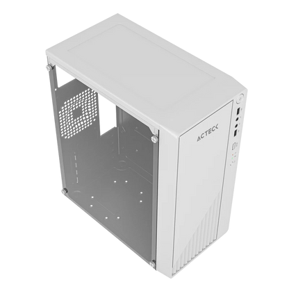 Gabinete Acteck Kioto Gc220 / Mini Torre / Micro Atx, Mini Itx / Fuente 500w / Panel Izq Acrilico + Frente Mesh / Blanco / Ac-939522