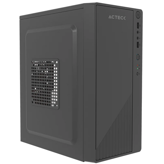 Gabinete Acteck Kioto Gc220f / Mini Torre / Micro Atx, Mini Itx / Fuente 500w Incluida / Soporte Para Ventiladores / Metal / Negro / Ac-939539