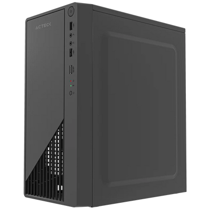 Gabinete Acteck Kioto Gc220f / Mini Torre / Micro Atx, Mini Itx / Fuente 500w Incluida / Soporte Para Ventiladores / Metal / Negro / Ac-939539