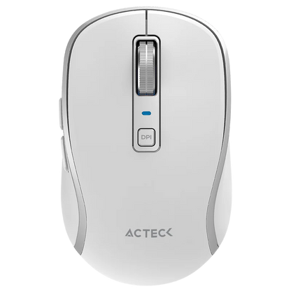 Mouse Acteck Optimize Trip Pro Mi580 / Inalambrico / 1600 Dpi Ajustable / 6 Botones + Scroll / Recargable / Dual Dongle Usb 2.4 Ghz + 2 Bluetooth / Win + Mac + Android / Blanco / Ac-939607