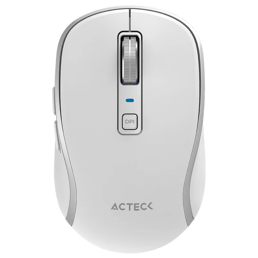 Mouse Acteck Optimize Trip Pro Mi580 / Inalambrico / 1600 Dpi Ajustable / 6 Botones + Scroll / Recargable / Dual Dongle Usb 2.4 Ghz + 2 Bluetooth / Win + Mac + Android / Blanco / Ac-939607
