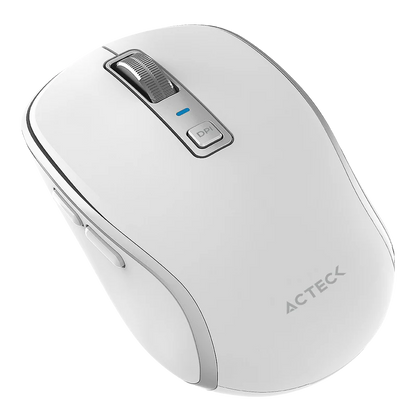 Mouse Acteck Optimize Trip Pro Mi580 / Inalambrico / 1600 Dpi Ajustable / 6 Botones + Scroll / Recargable / Dual Dongle Usb 2.4 Ghz + 2 Bluetooth / Win + Mac + Android / Blanco / Ac-939607