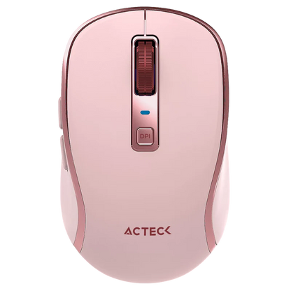 Mouse Acteck Optimize Trip Pro Mi580 / Inalambrico / 1600 Dpi Ajustable / 6 Botones + Scroll / Recargable / Dual Dongle Usb 2.4 Ghz + 2 Bluetooth / Win + Mac + Android / Rosa / Ac-939614